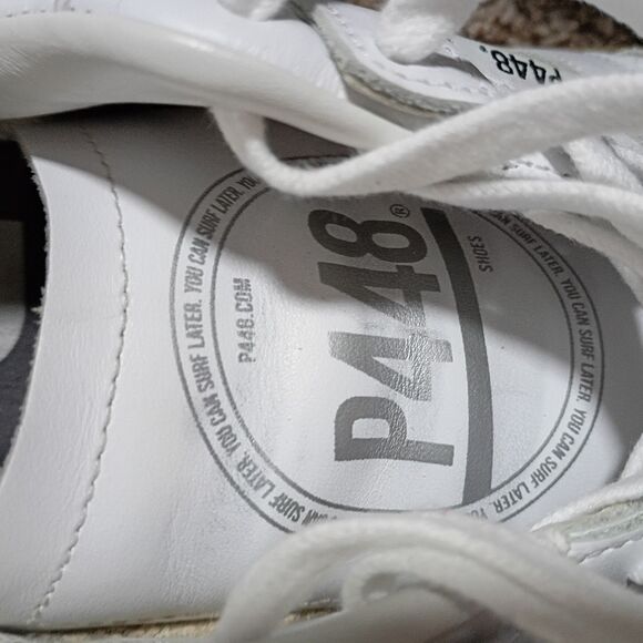 P448 Made in Italy Monza Lace-Up Sneakers White/Grey  Leather/suede Size 41 main image 6